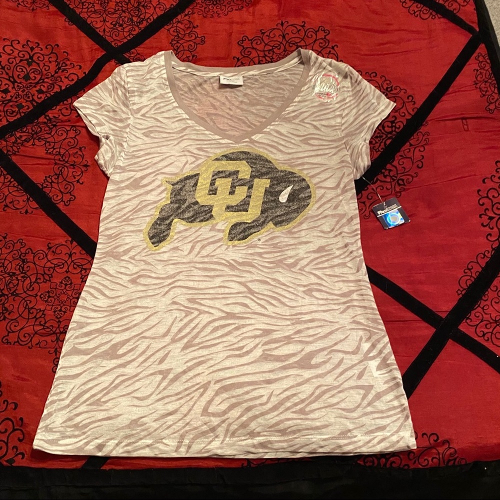University of Colorado Zebra Striped Tee (Size L)